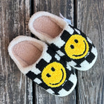 Black Smiley Checkered Slipper