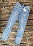 Sneak Peek Mid-Rise Distressed Denim