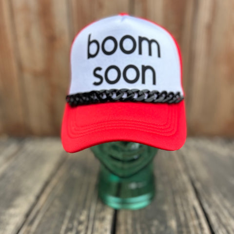 Boom Soon Red Trucker Hat