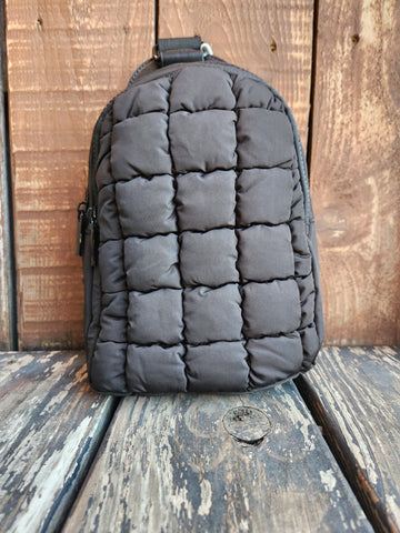Puff Style Crossbody Bag Black