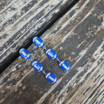 Blue Dangle Football Earring