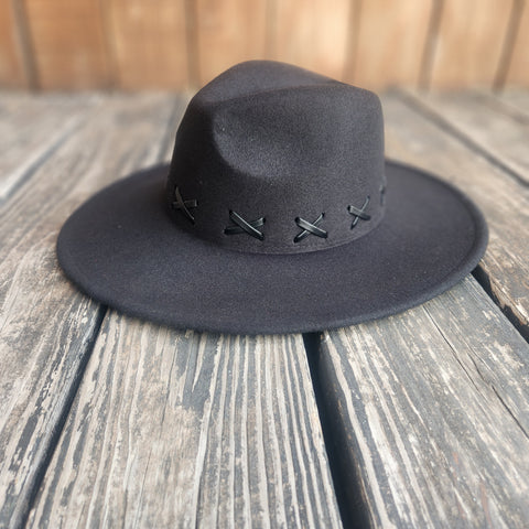 Black Western Cross Weave Felt Hat