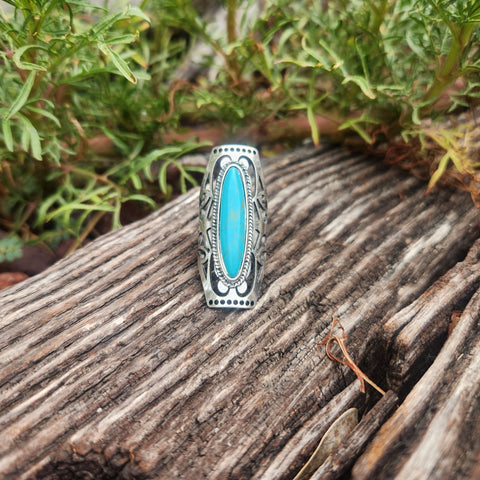 Large Turquoise & Silver Ring