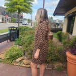 Leopard Print Long Sleeve Mini Dress