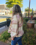 Pink Plaid Sherpa Jacket