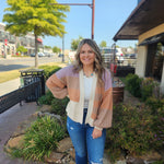 Striped Balloon Sleeve Cardigan