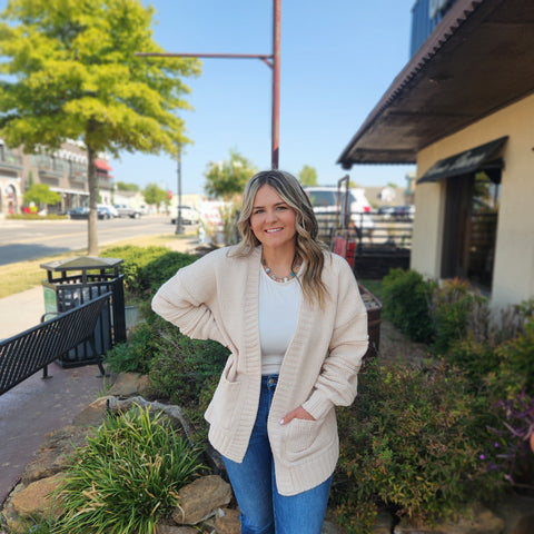 Tiered Balloon Sleeve Cardigan