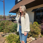 Western Button Front Jacket Top Oatmeal