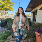 Aztec Poncho Green Mix