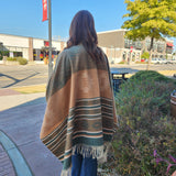 Aztec Poncho Green Mix