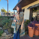 Aztec Poncho Green Mix