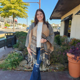 Aztec Poncho Gray Mix