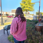 Hot Pink Studded Denim Jacket