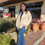 Beige Short Corduroy Jacket