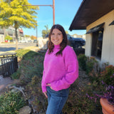 Bright Purple Wide Band Sweater