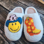 Cowboy Happy Face Slippers