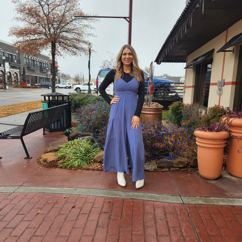 Wide Leg Jumpsuit Denim Blue