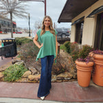 Green Mineral Wash  Slub Top