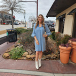 Bell Sleeve Denim Dress