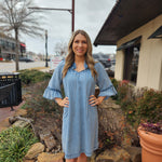 Bell Sleeve Denim Dress