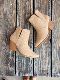 Tan Embossed Western Vaca Bootie