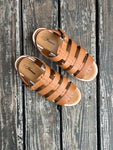 Tan Balance Lug Sole Platform Sandal