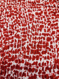 Red Printed Smocked Flutter Sleeve Top