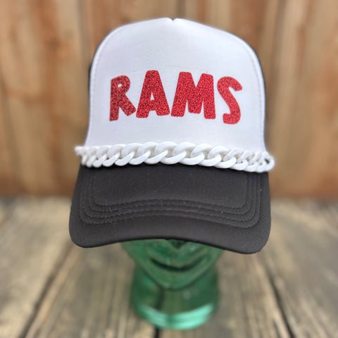 Rams Black Trucker Hat