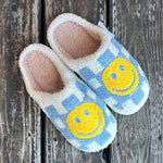 Blue Smiley Checkered Slipper