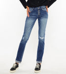 KanCan Mid Rise Cuffed Skinny Straight Jean