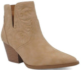 Tan Embossed Western Vaca Bootie