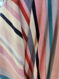 Striped Raw Edge Kimono