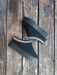 Black Stitched Platform Slip-On Bootie Solid