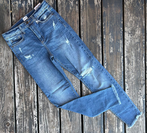 Sneak Peek Light Wash Distressed Skinny Denim