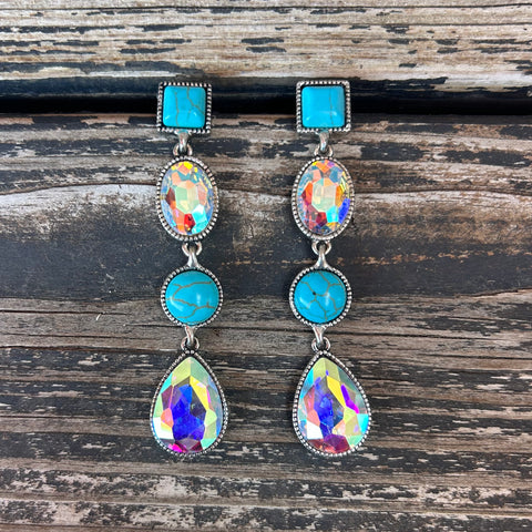 Jewel & Turquoise Dangle Earring