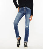 KanCan Mid Rise Cuffed Skinny Straight Jean