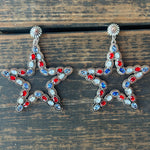 Red, White, & Blue Metal Star Earring