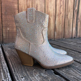 Champagne Studded Western Bootie