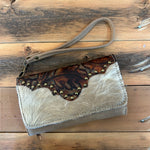 Tooled Cowhide Leather Wallet / Phone Wristlet