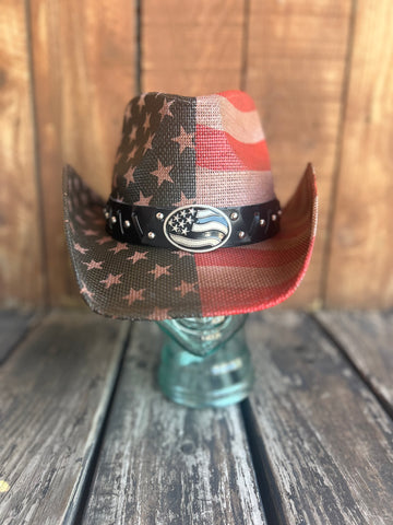 Banded Flag July 4th Cowboy Hat