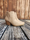 Tan Embossed Western Vaca Bootie