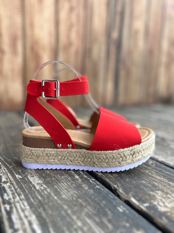 Red Sensational Platform Sandal
