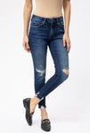KanCan Mid Rise Distressed Ankle Skinny