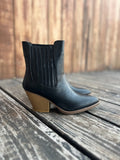 Black Faux Leather River Bootie