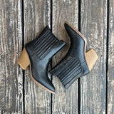 Black Faux Leather River Bootie