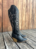 Black Tall Western River Boot