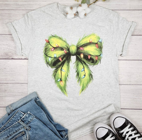 Grinch Bow Graphic Tee