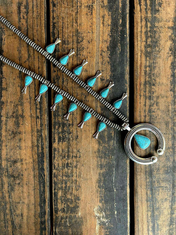 Long Navajo & Turquoise Necklace