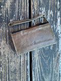 Tooled Cowhide Leather Wallet / Phone Wristlet